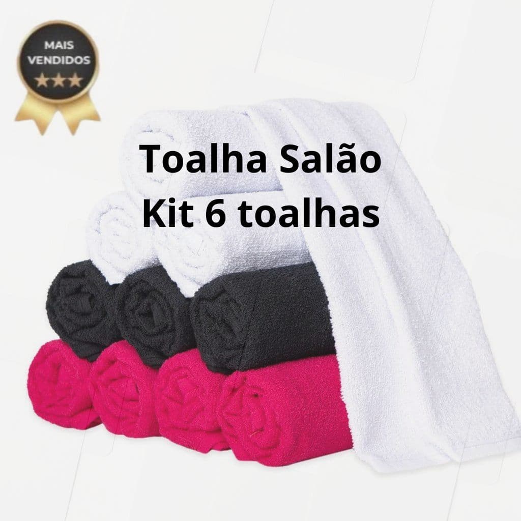 Kit 6 Toalhas de Rosto Para Salão Premium Toque Macio 45x70cm