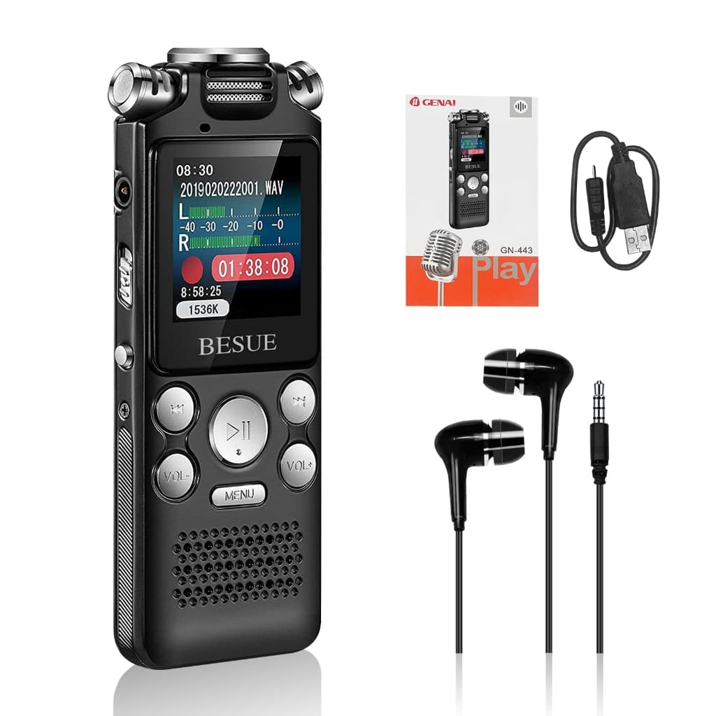 Mini Gravador De Voz De Áudio Digital 16G Profissional Caneta USB  Por Gravação De Redução De Ruído