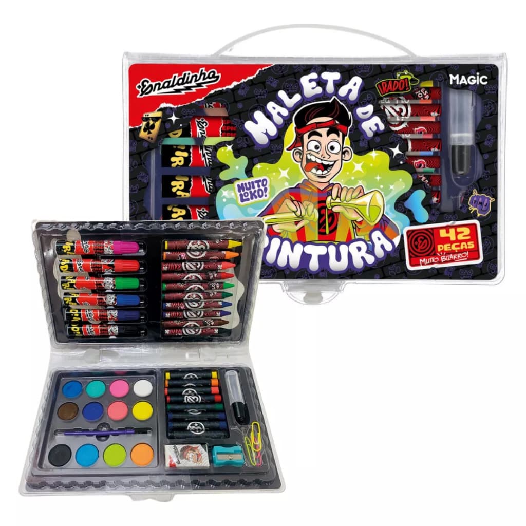 Estojo Maleta De Pintura Infantil Color 42 Peças Enaldinho