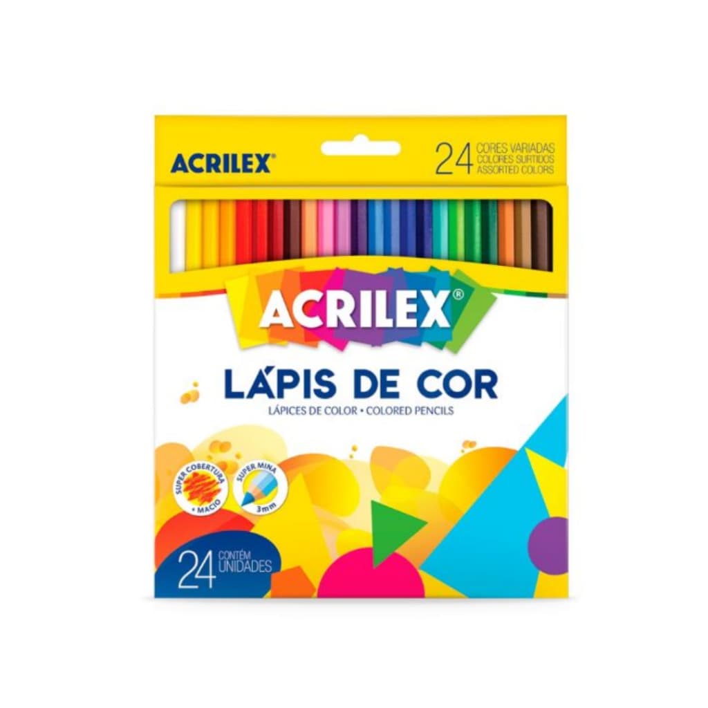 LÁPIS DE COR ACRILEX - 24 CORES