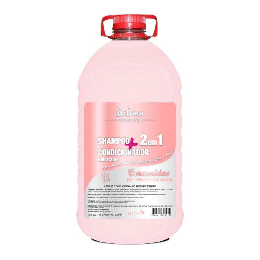 shampoo e condicionador 2 Em1 Ceramidas Linha Feminino Masculino5 Litros Salao Profissiol de Beleza Linha Profissional