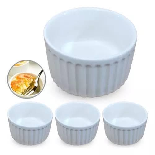 Kit 3 Ramequim Cumbuca 150ml Bowl Porcelana Branca