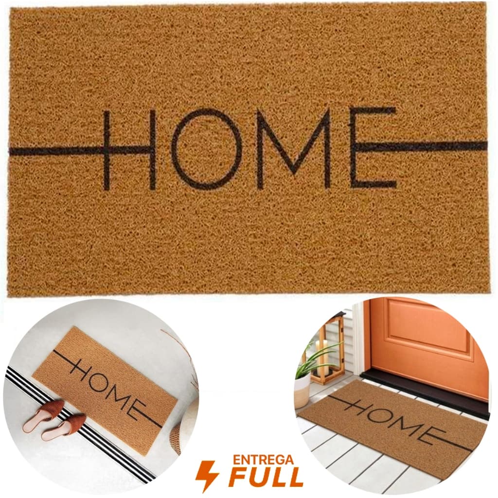 Tapete Porta Entrada Casa Capacho Vinil Home Bege 40x60cm