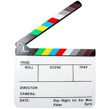 Claquete Profissional  Lorben Acrílico com Imã Cinema Filmagens 30x24,5cm