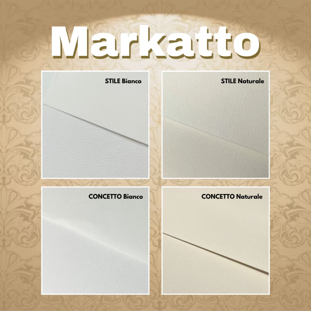Papel Markatto 120g 170g 250g 320g Texturizado Stile - Concetto - Bianco - Naturale (A4 32x33 A3) p/ Convite Casamento