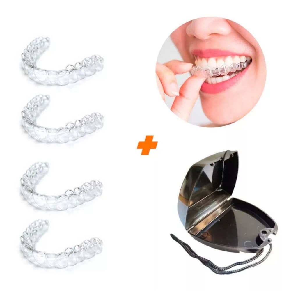 4 Placas Silicone Moldável Aparelho Inferior e Superior