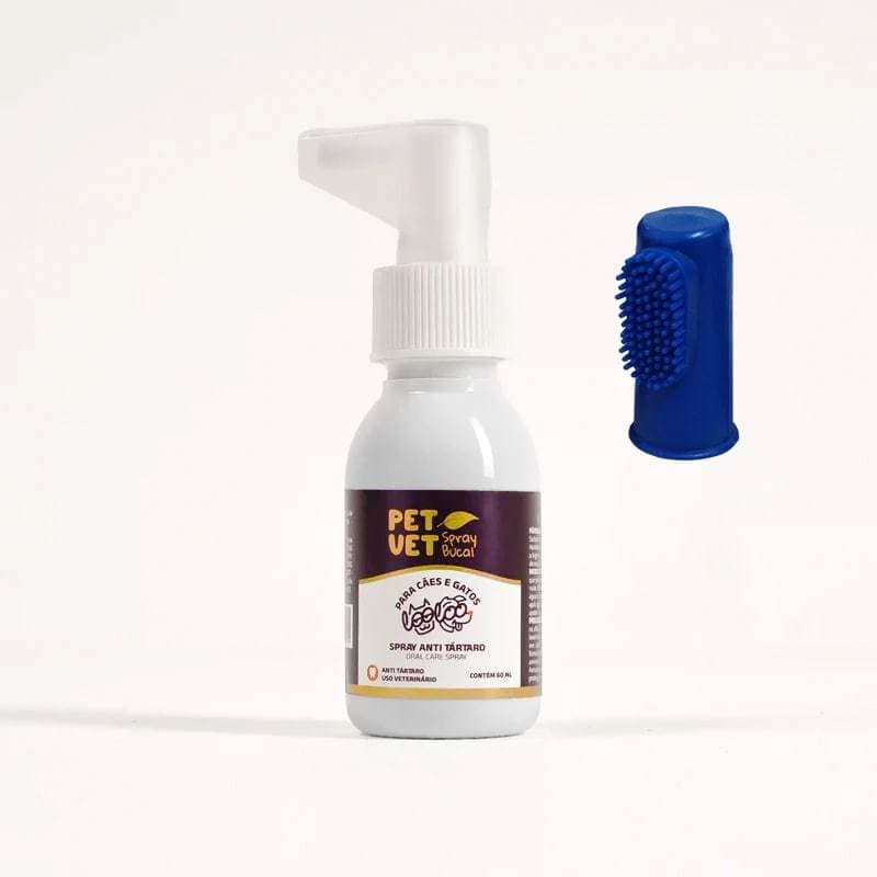 Spray Bucal PetVet para Cães - Anti-Tártaro, Anti-Placa e Combate ao Mau Hálito