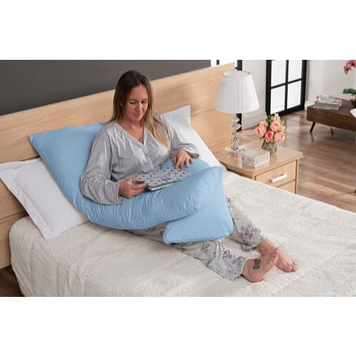 Travesseiro Gestante Micropercal 200 fios Extra Macio Com Fronha Ziper