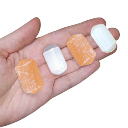 Pedra Selenita Branca Selenita Laranja Cristal Rolado Natural