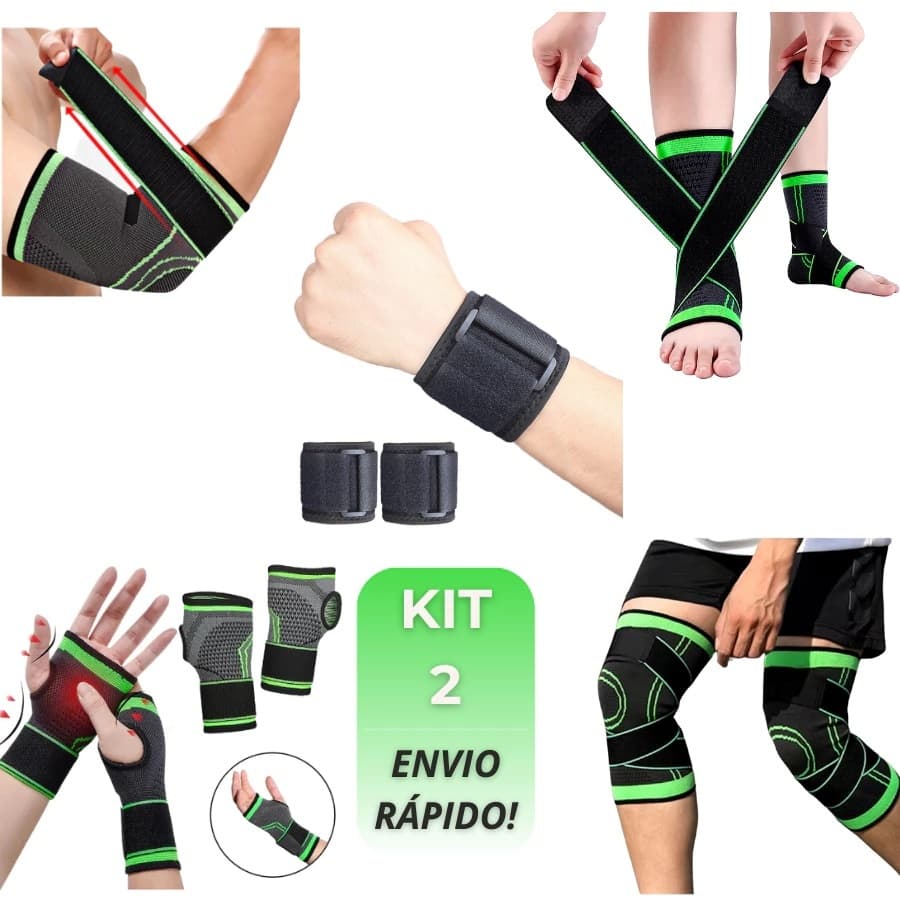 KIT1/2 Tornozeleira /Joelheira /Cotoveleira /Munhequeira/Pulso-Protetor Ortopedica Compressão Estabilizadora Elastica