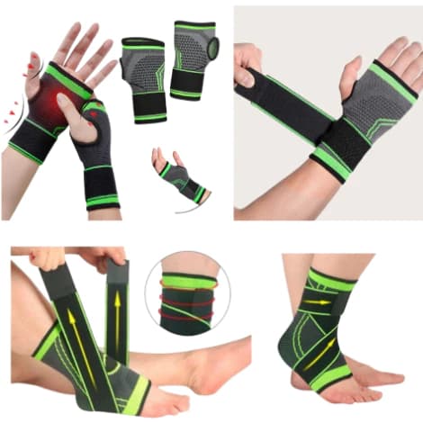 Kit 2 Tornozeleira /Joelheira /Cotoveleira /Munhequeira/Pulso-Protetor De Compressão Tensor Alívio De Dor No Joelho