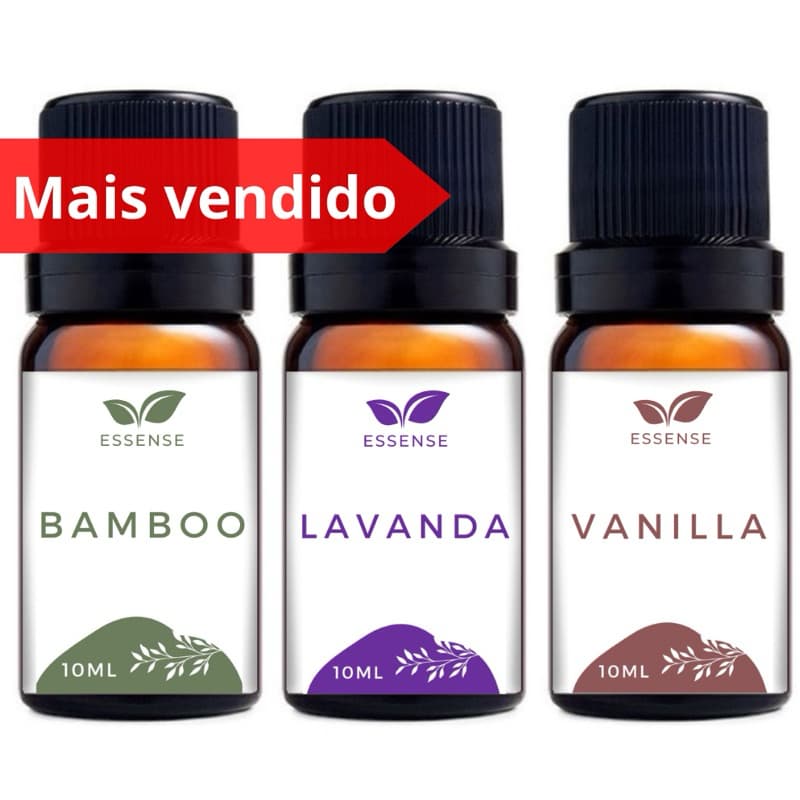 3 Essências Bamboo Lavanda Vanilla Difusor Umidificador Aromatizador Óleo Essencial Hidrossolúvel