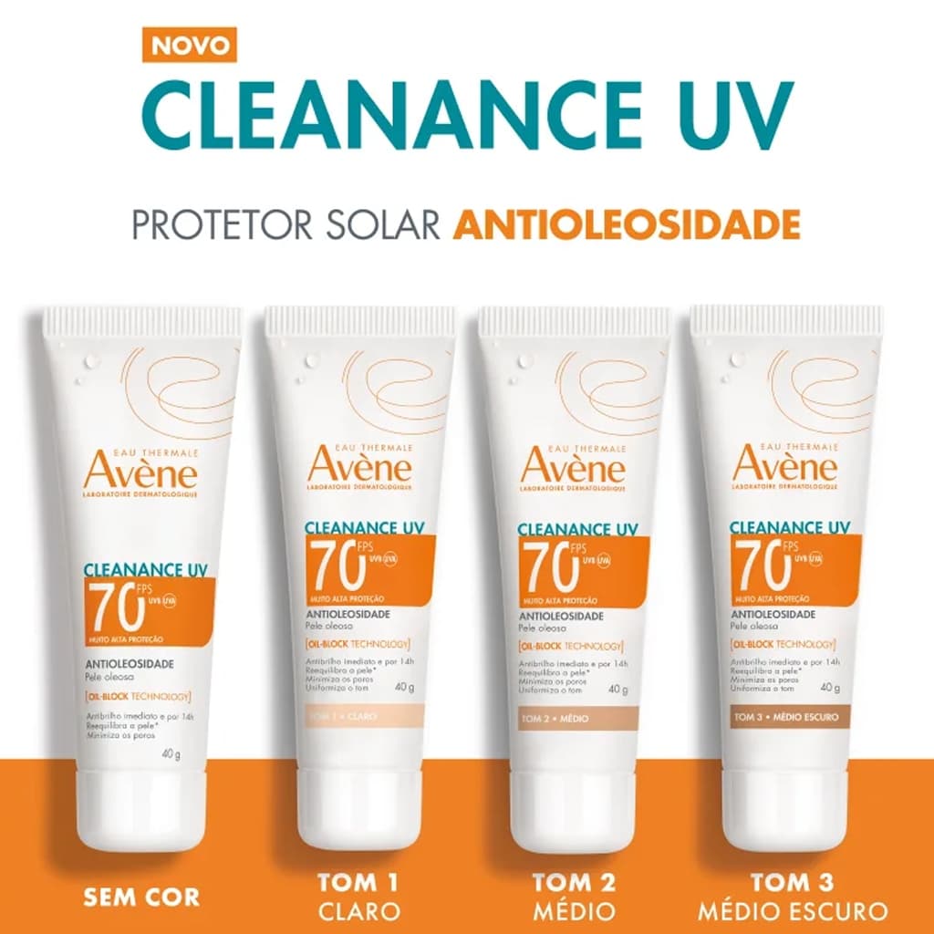 Protetor Solar Facial Antioleosidade Avène Cleanance UV FPS70 - 40g