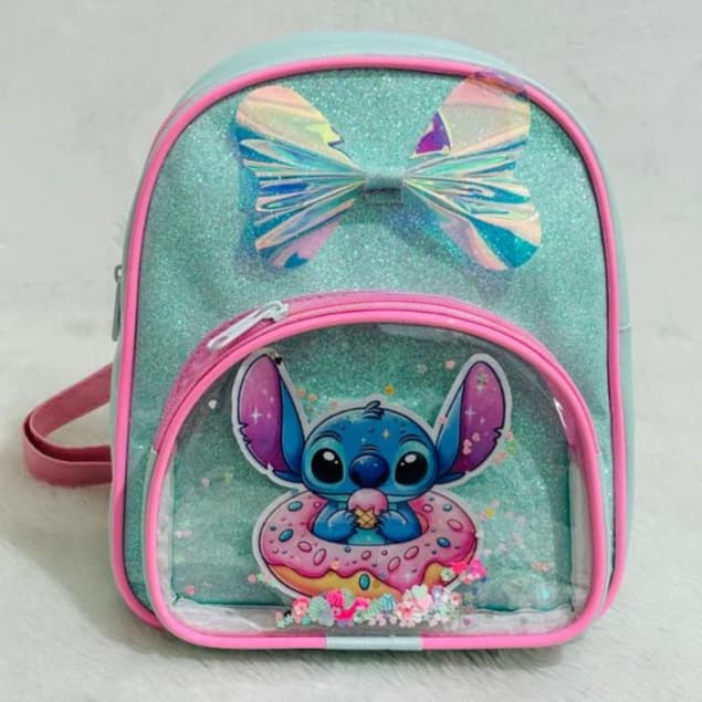 Mochila Infantil Stitch Menina Criança Ideal para Escola Creche Passeios com Alça Regulável