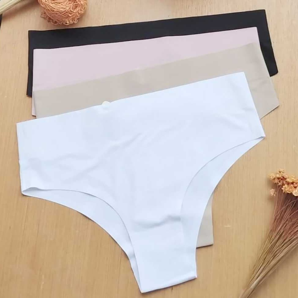 kit 3 Calcinhas Cintura Alta Sem Costura Corte a Laser Confortável