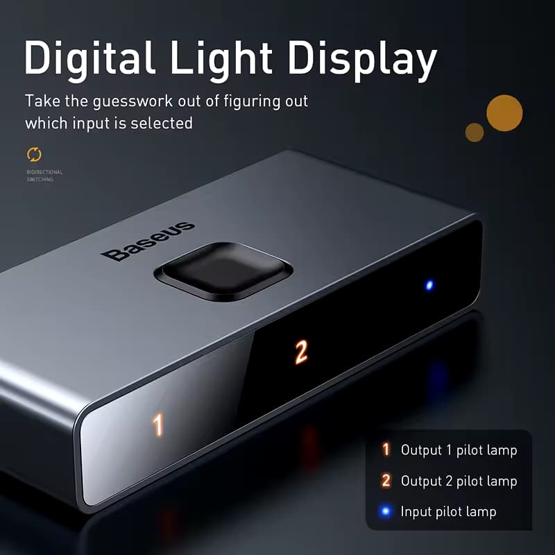 Baseus Matrix HDMI Switcher 4K 2 em 1 - Praticidade e Qualidade