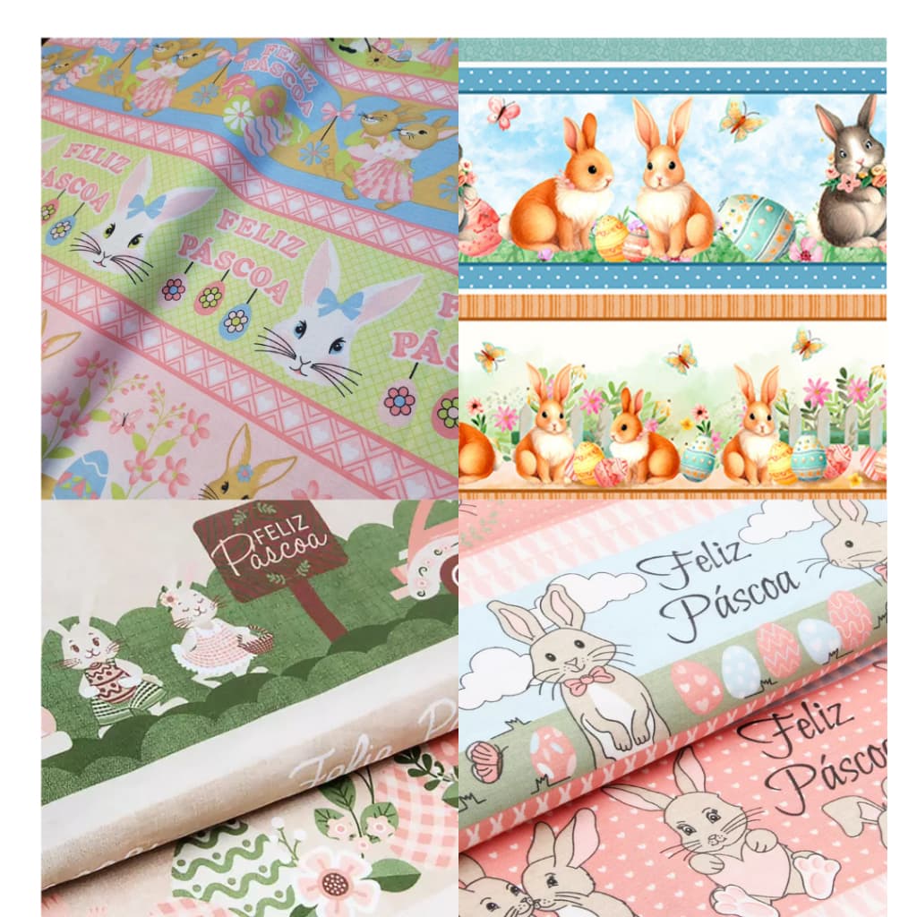 Tecido Tricoline - Coleção Barrados - Tecido Barrado- PÁSCOA