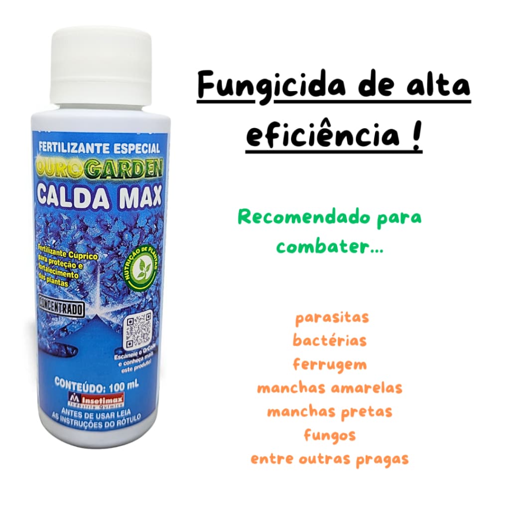Calda Bordalesa Concentrado 100 ml Insetimax - Cal + Sulfato de Cobre - Rende Até 20 L Fungicida e Fertilizante