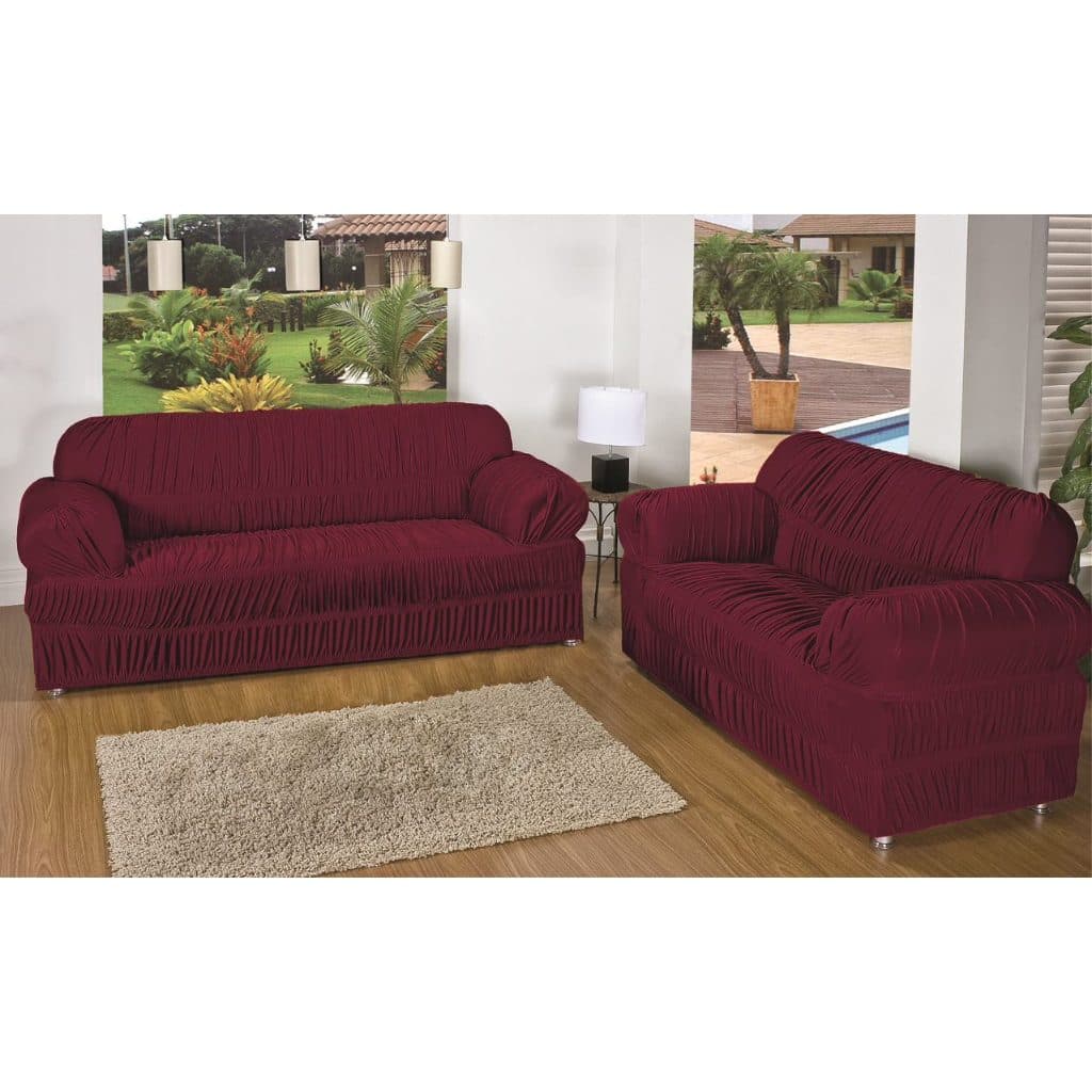 Jogo de Capa de Sofá de 3 e 2 lugares com 25 Elásticos TECIDO ULTRA RESISTENTE