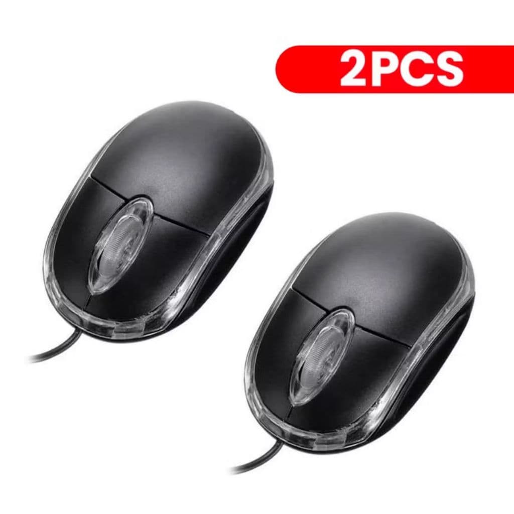 Kit 2 Mouse USB, óptico com led mini com Fio