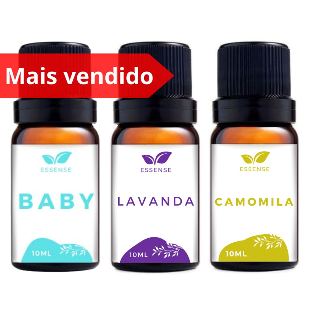 3 Essências Baby Lavanda Camomila Aromatizador Difusor Umidificador Óleo Essencial Hidrossolúvel