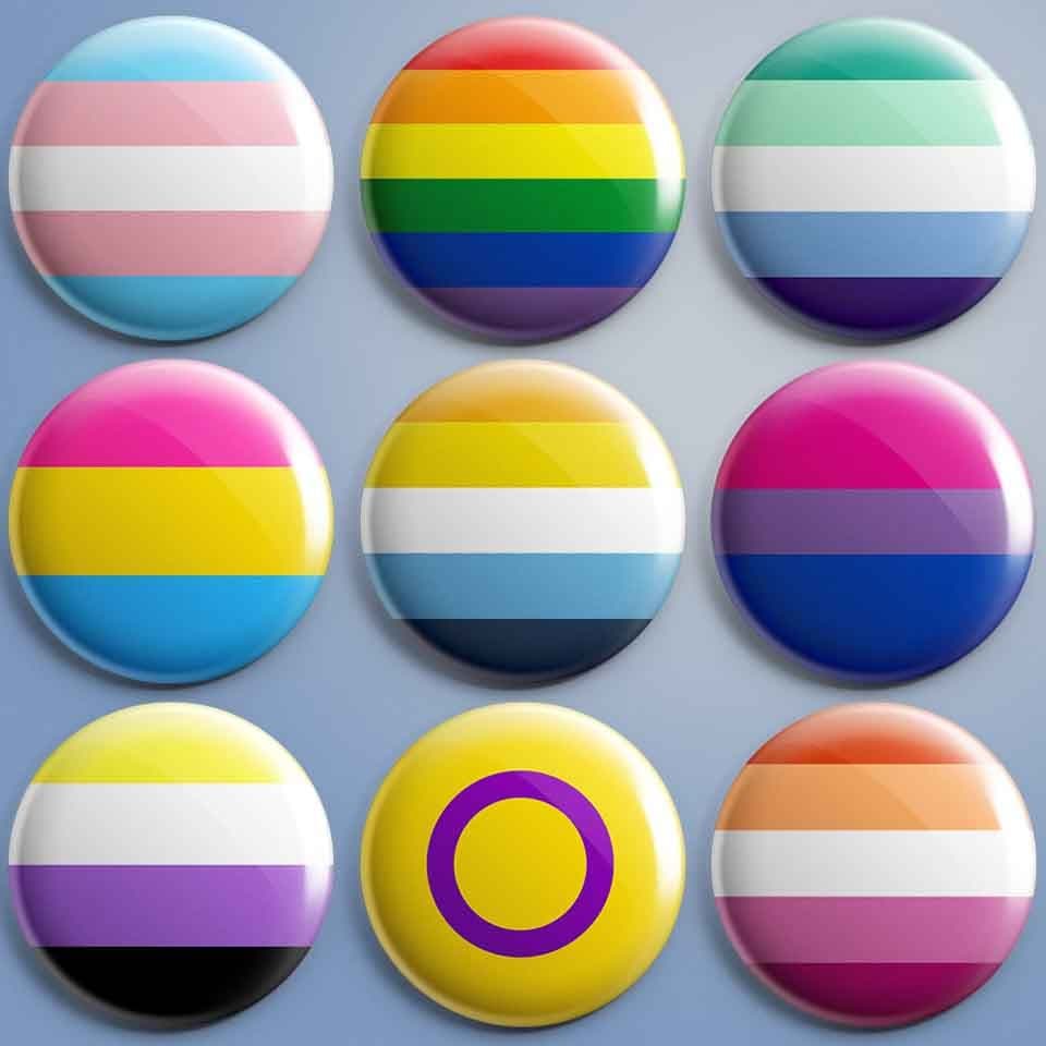Bottom: Bandeiras orgulho LGBTQIAP+ (Bottons LGBT) (Broche alfinete)