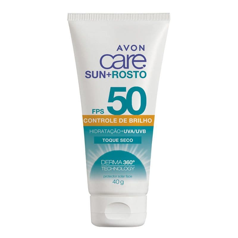 Protetor Solar Avon Care Rosto Toque Seco Controle de Brilho FPS 50 - 40g