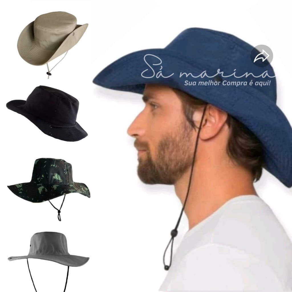 Chapéu Boné Australiano Sol Canavieira Aba Larga SEM SAIA