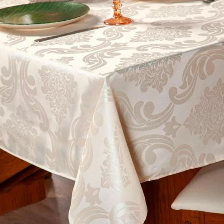 Toalha De Mesa Luxo 6 Lugares Jacquard Original Tecido Grosso