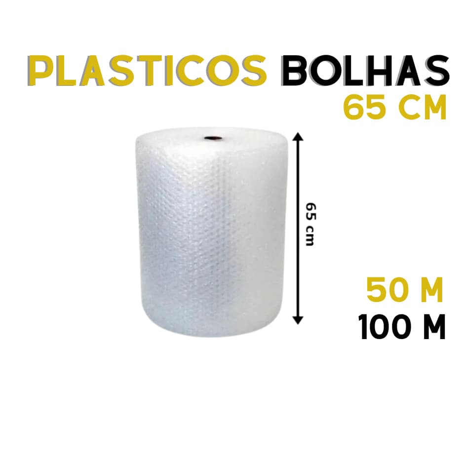 Bobina Plástico Bolha 65 Cm - 25 Micras Resistente -aff