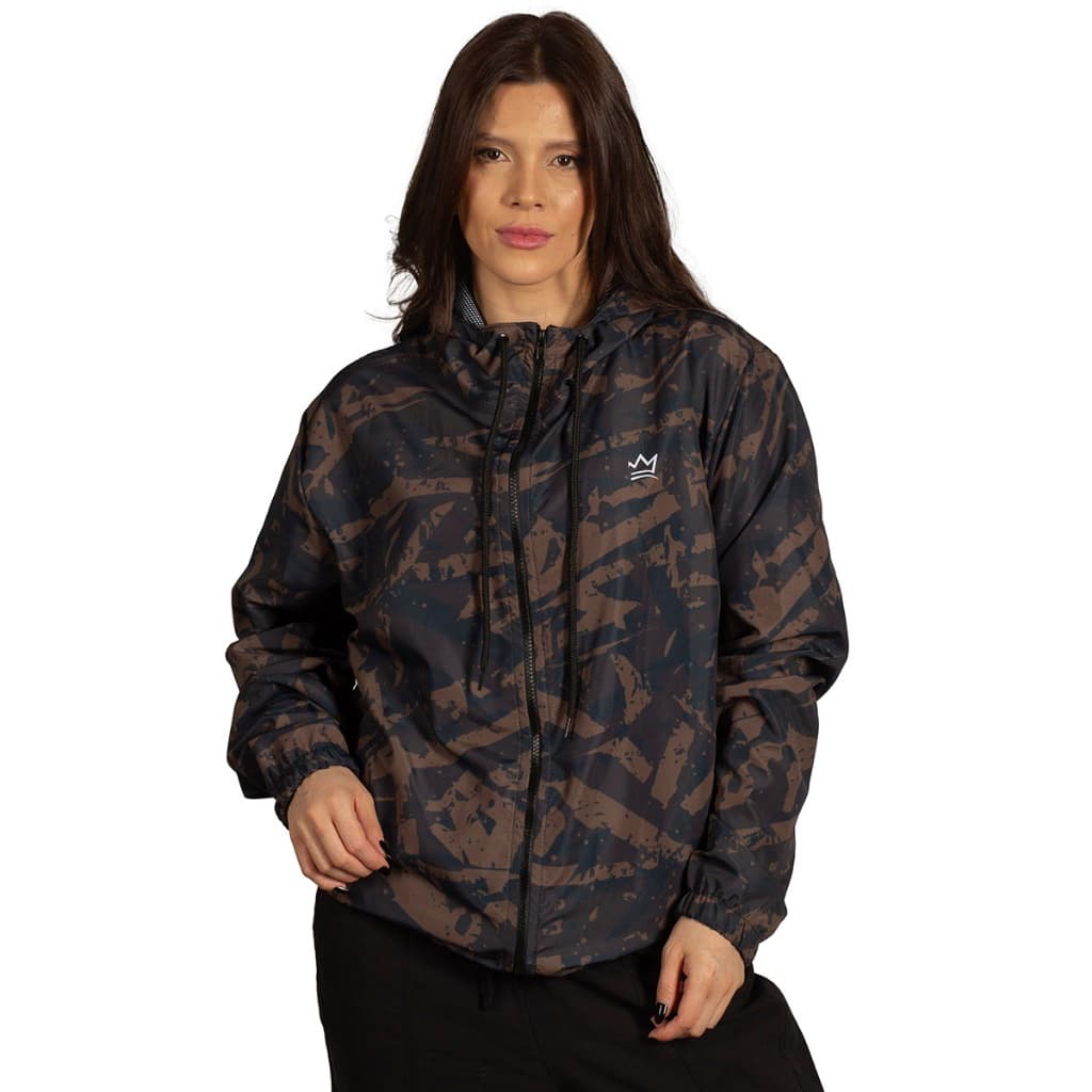 Jaqueta Corta Vento Feminina Impermeável Camuflada Groud Dulk