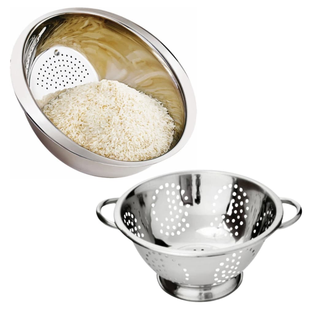 Kit Escorredor de Massas mais Escorredor de Arroz aço Inox