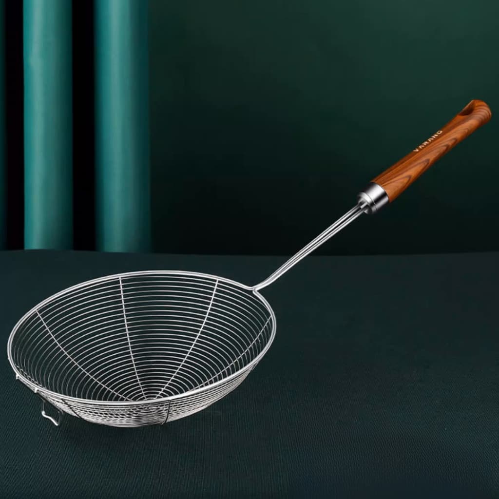 Escumadeira Fritura Inox Batata Pastel Resistente-39×17cm-XTRAD