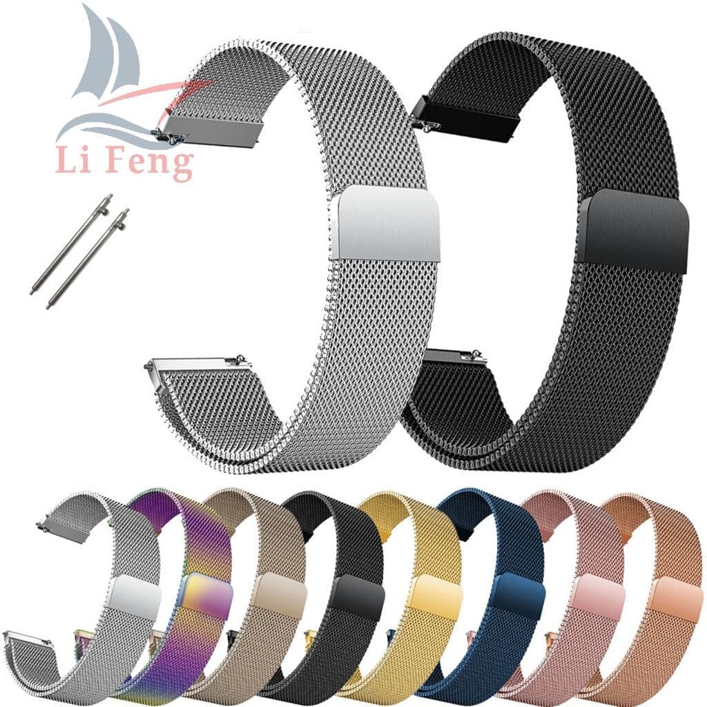 Pulseira Metal Para Galaxy Watch3 41/45 Active2 Amazfit Bip GTR42/47mm GTS GTR3PRO 20/22mm