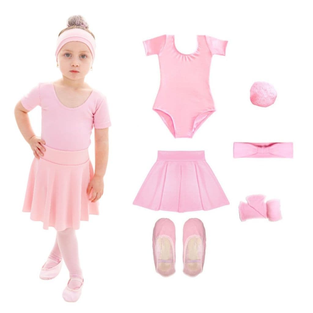 Kit Ballet 6 Itens Rosa Infantil Iniciante C/ Saia Cós LEIA A DESCRIÇÃO DO ANUNCIO