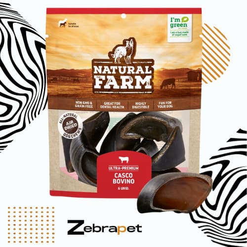 Mordedor Natural p/ Cães - Casco Bovino c/6 un - Natural Farm