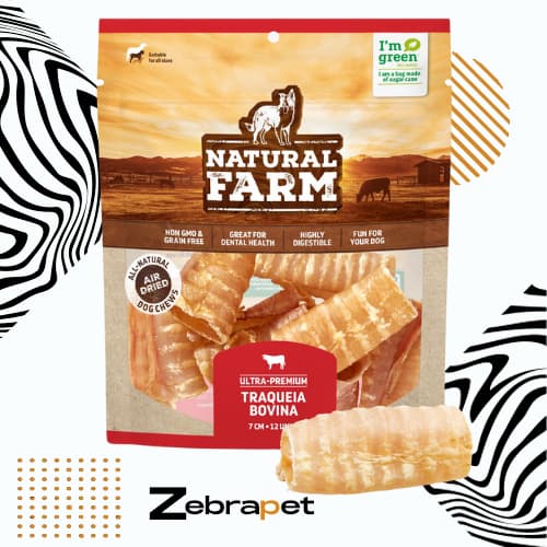 Mordedor Petisco - Traqueia Bovina 3"x12 - Natural Farm