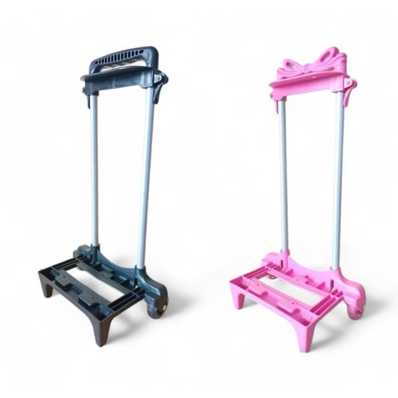 Carrinho para Mochila Escolar com 2 Hastes e Trava Tamanho Infantil com Rodinha de Silicone menina menino.