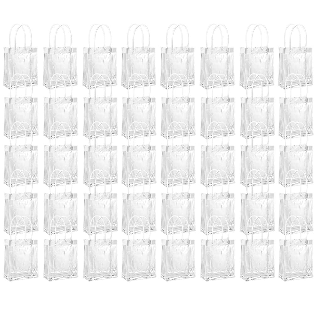 40 peças de saco de presente transparente com alça saco de festa de plástico transparente de PVC