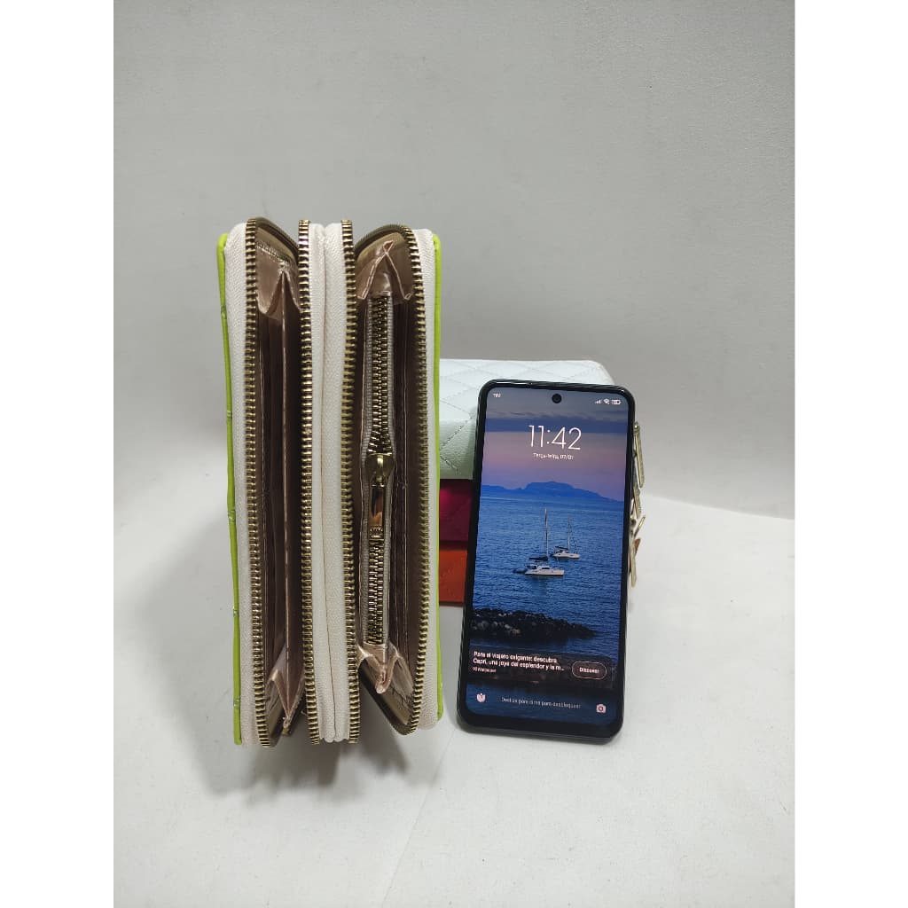 carteira de luxo, dividida, fechamento ziper, 4 compartimento, porta cartão, porta moeda