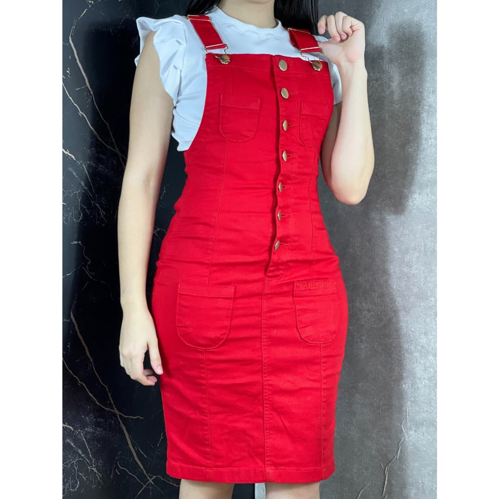Jardineira Vestido Macacão estilo Salopete Gallzarth Moda Evangélica