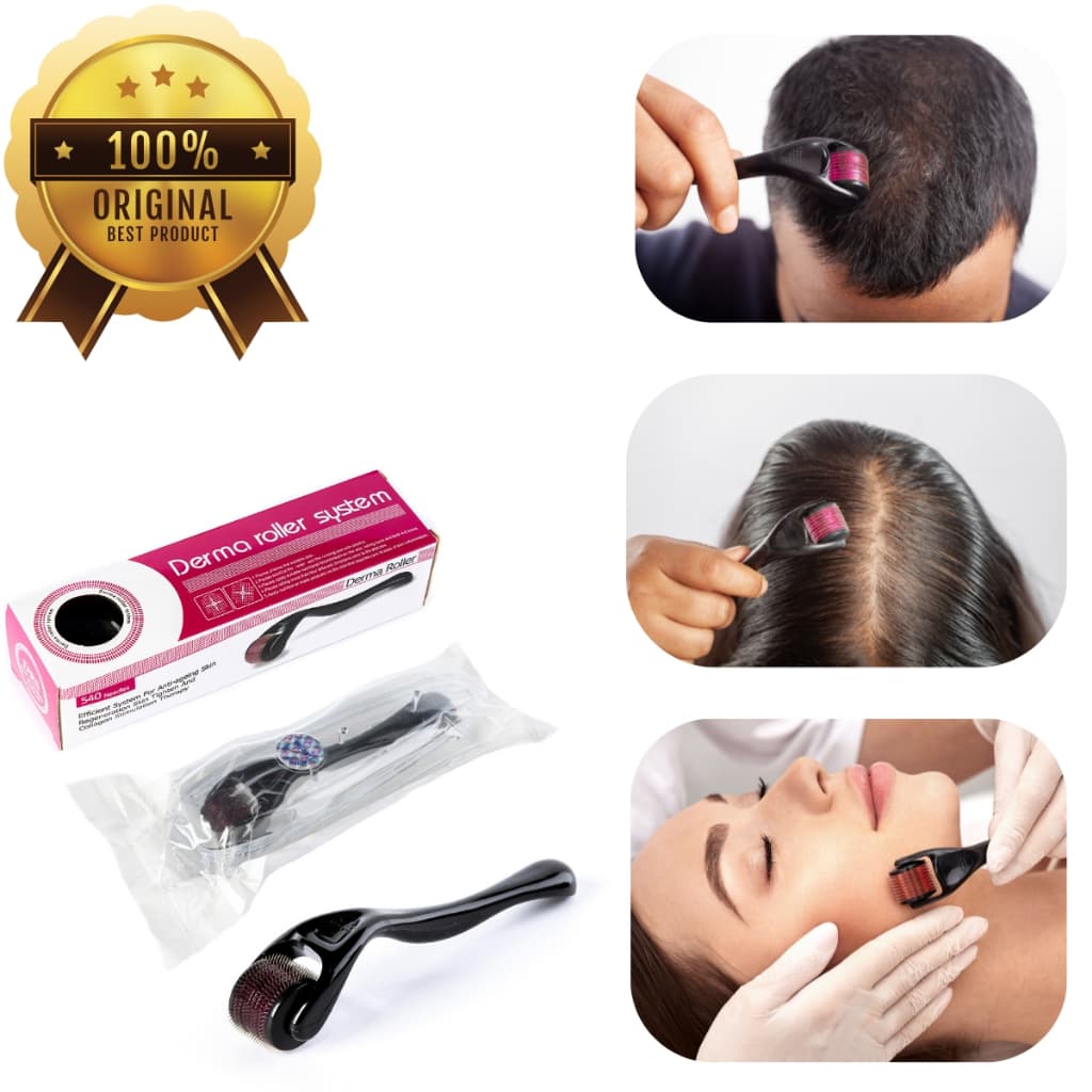 Dermaroller Rolo de Microagulhamento Estimular Crescimento Cabelo e Barba Alta Qualidade