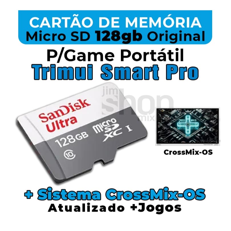 Cartão MicroSD Para Trimui Smart Pro +Sistema CrossMix-OS + jogos – Envio Imediato