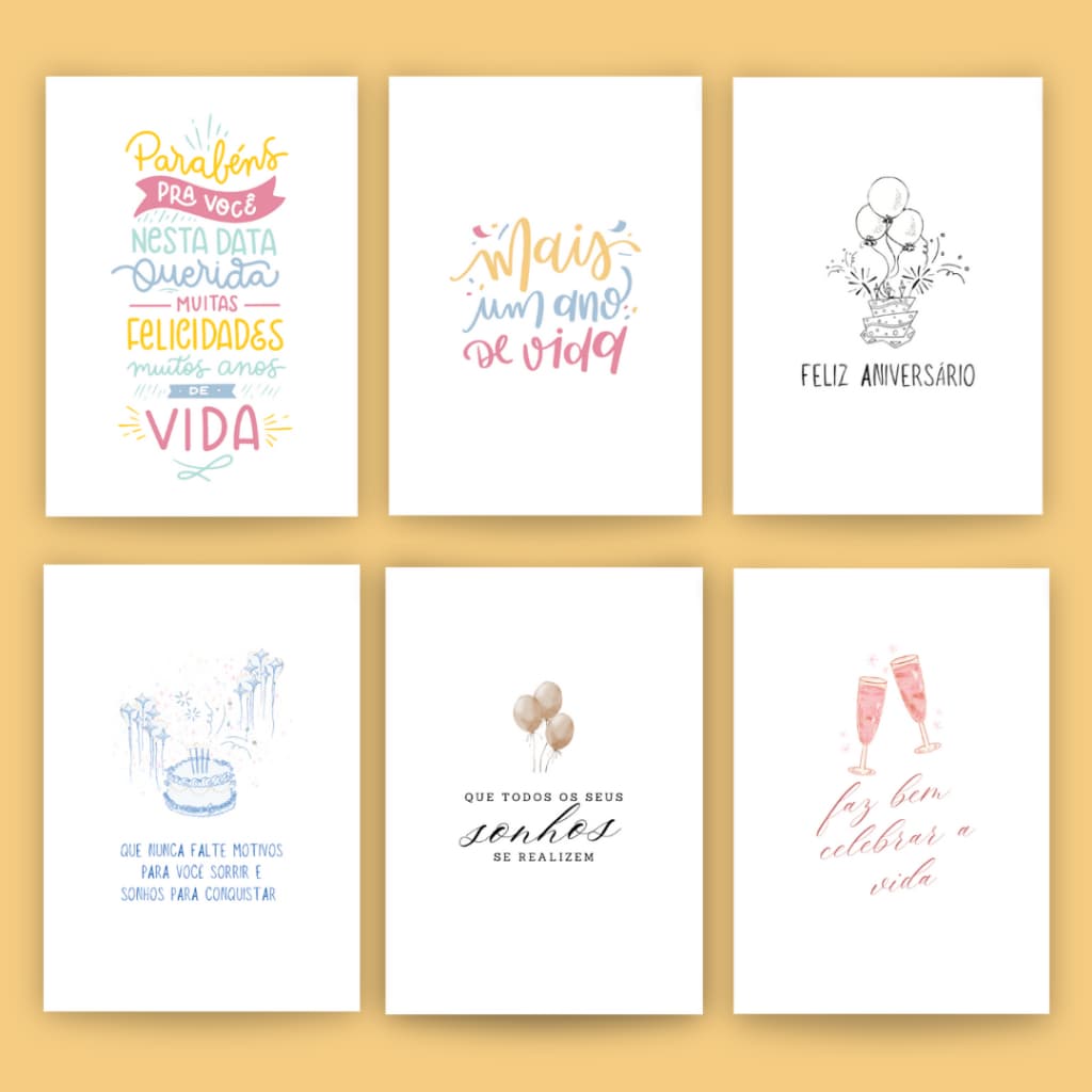 CARTÕES DE ANIVERSÁRIO EM A6