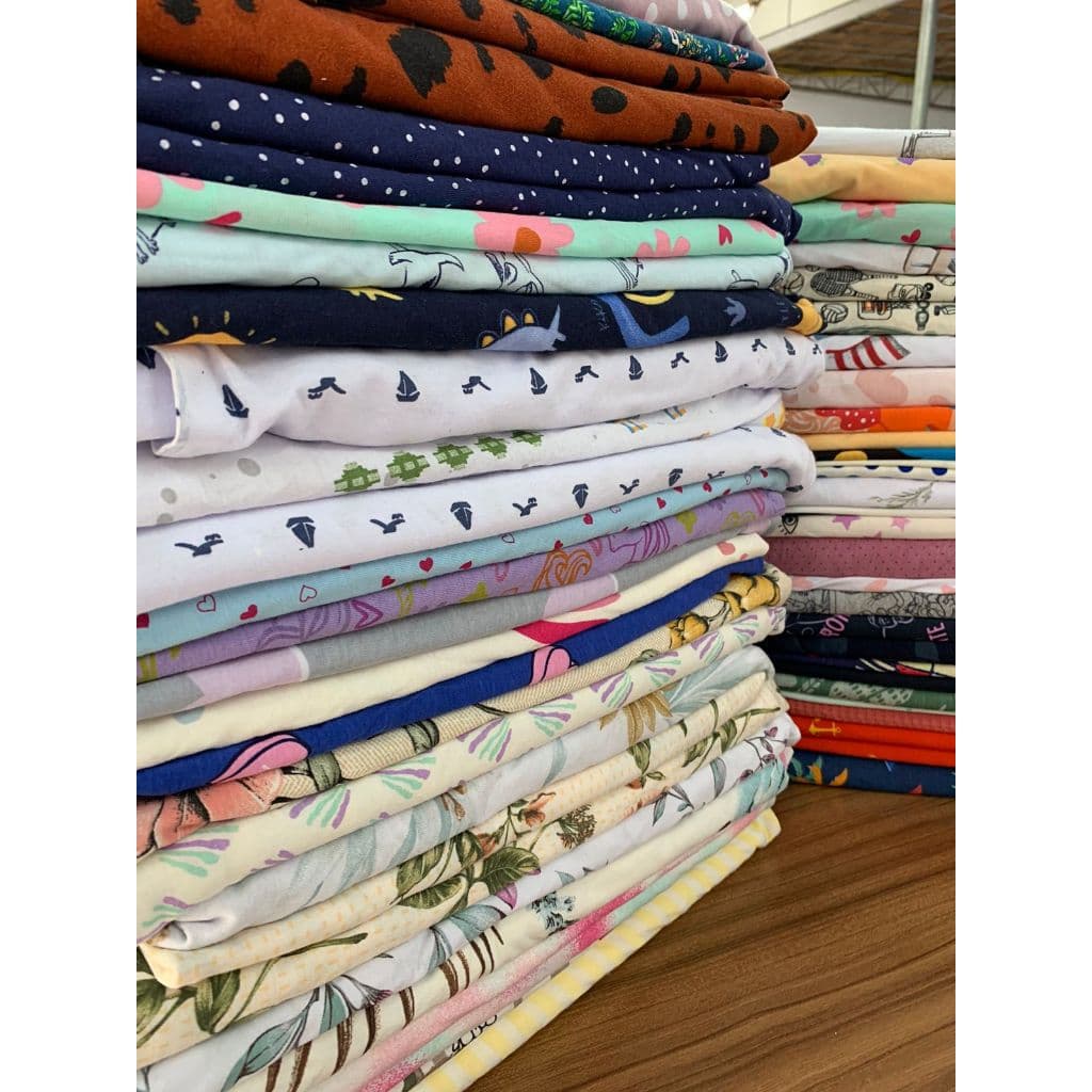 Retalhos Meia Malha Estampada Fio 30.1, Ideal p/ Pijamas, Fronhas, Camisetas (1Kg)