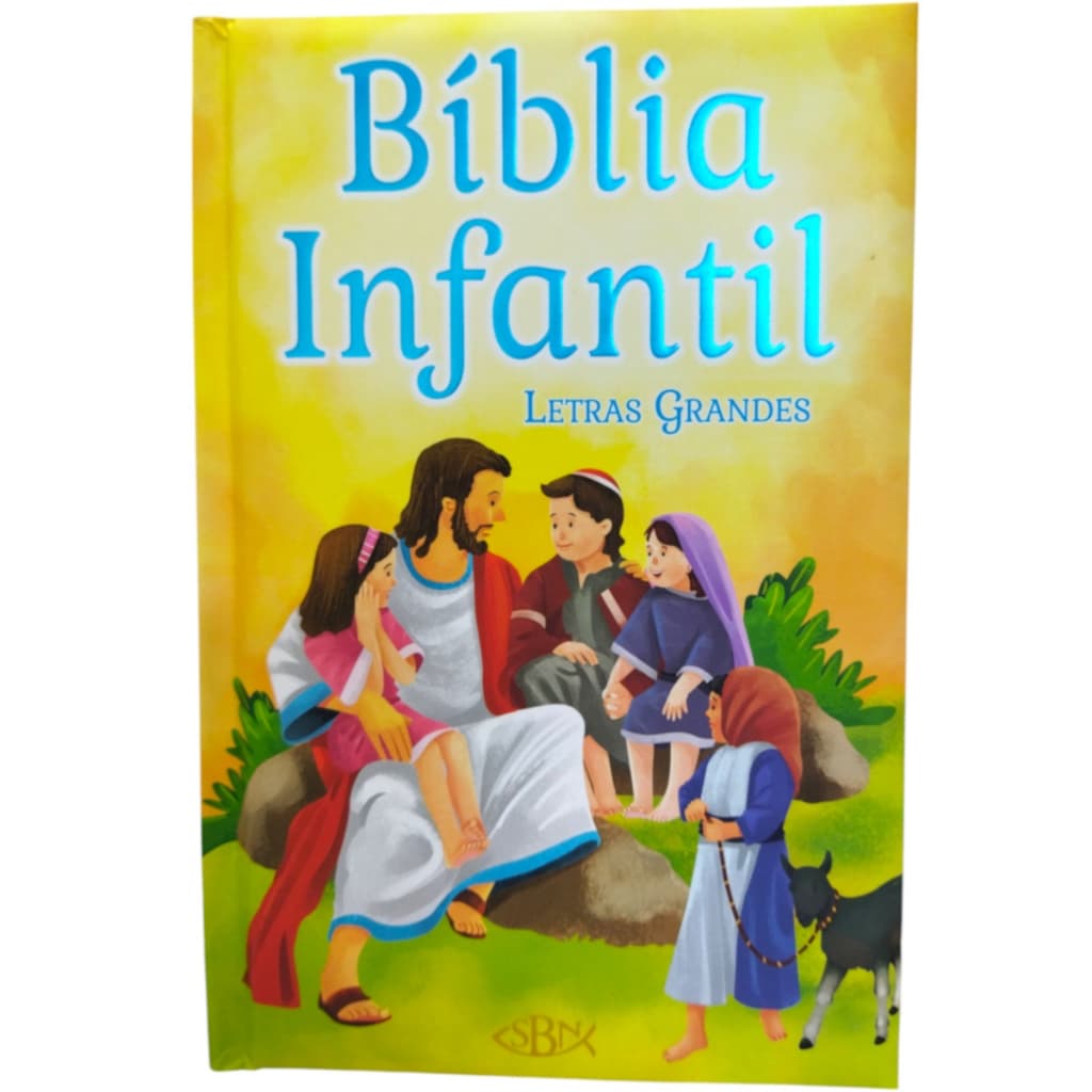 Bíblia Infantil - Capa Amarela Antigo e novo testamento - valores familiares -infanto juvenil- SBN