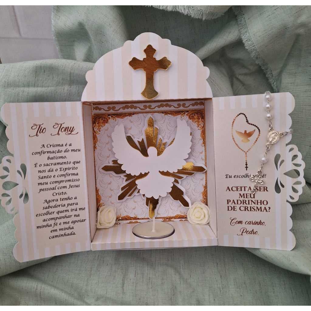 Oratório Convite Madrinha de Crisma Espirito Santo