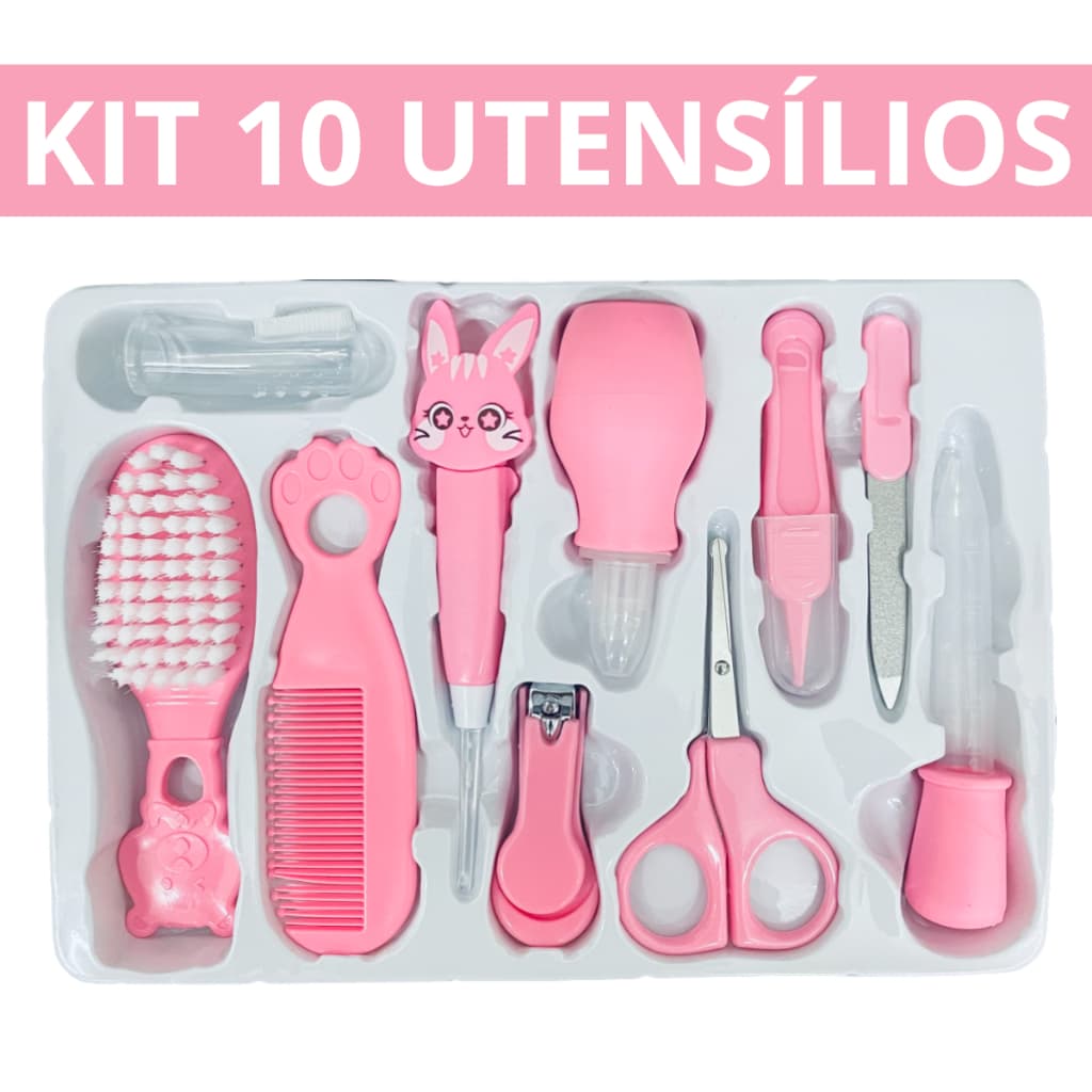 10 Pcs/Newborn Set Kit De Cuidados Com A Saúde Do Bebê Acessórios Cortador De Unhas Escova De Tesoura