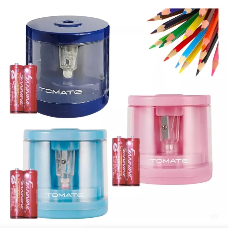 Apontador De Mesa Elétrico Pilha Automático Escolar Crianças