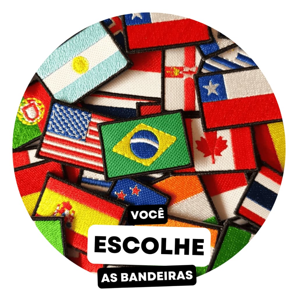 Mini Bandeira Bordada Países e Estados 3,0x4,5cm Patch Mochileiros Viajante Marcador de Viagem